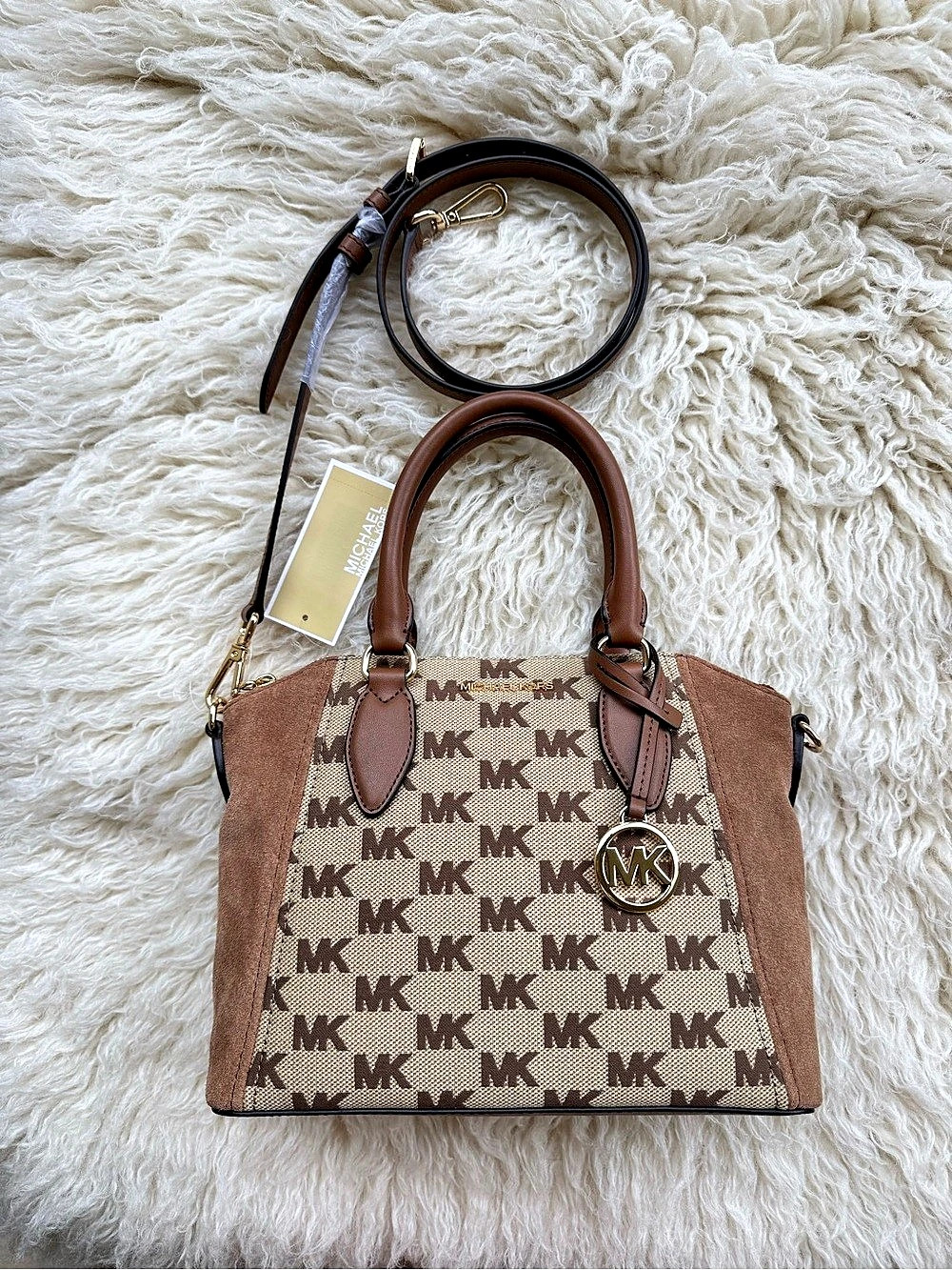 Michael Kors Sienna Satchel Brown & Beige NWT